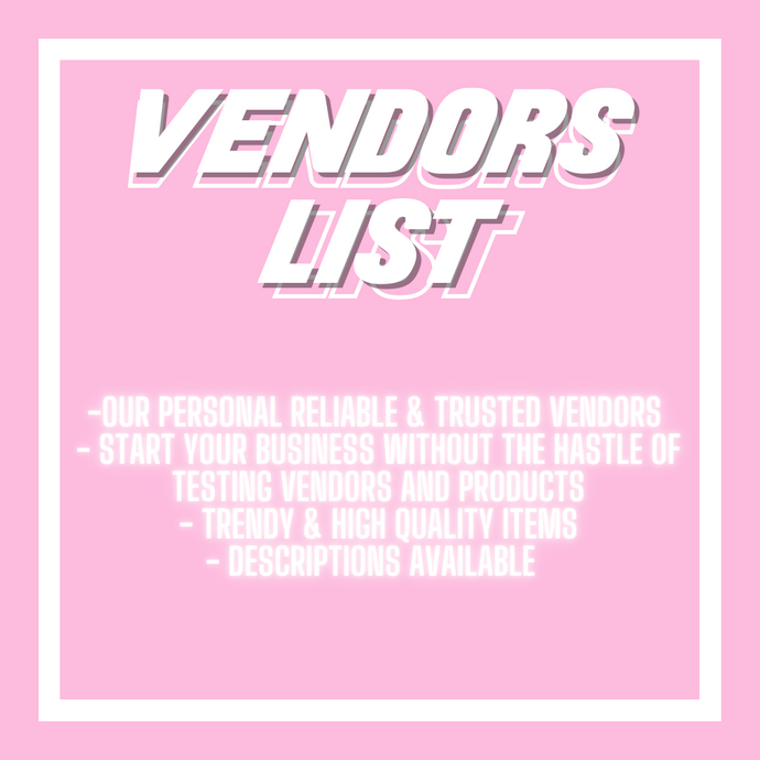 Vendors List (Instantly Emailed)
