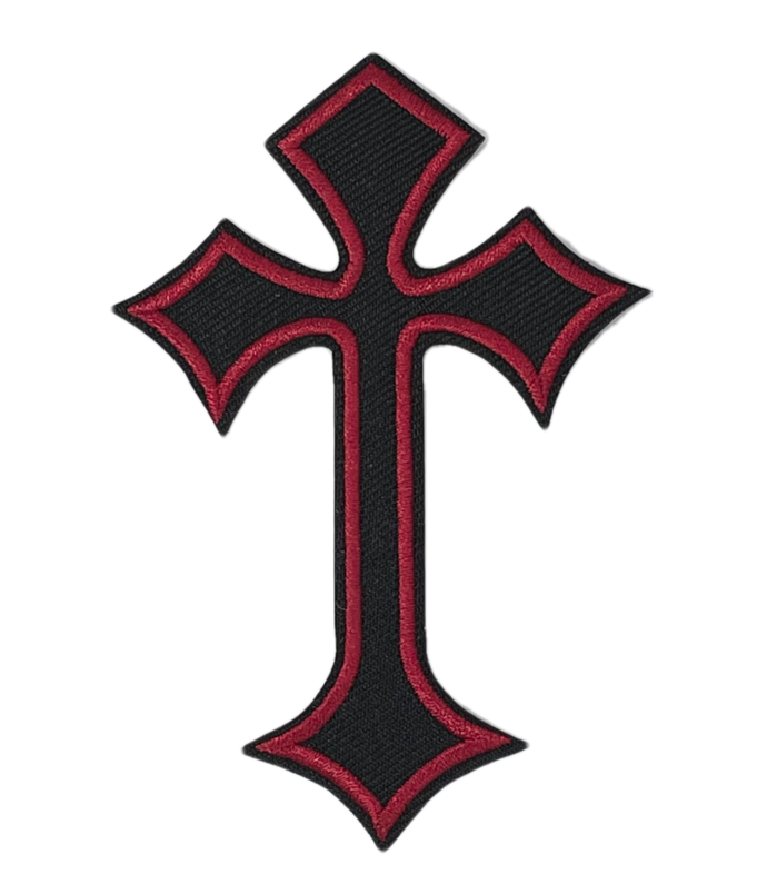 Red on Black Cross Patch